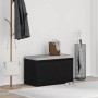 Banco con cajón Negro 80 x 40 x 45 cm Madera contrachapada en Bancos para recibidores y almacenamiento | Comprar online en Foru.