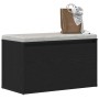 Banco con cajón Negro 80 x 40 x 45 cm Madera contrachapada en Bancos para recibidores y almacenamiento | Comprar online en Foru.