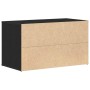 Banco con cajón Negro 80 x 40 x 45 cm Madera contrachapada en Bancos para recibidores y almacenamiento | Comprar online en Foru.