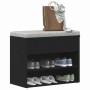Banco para zapatos con estante Roble Negro 60 x 30 x 45 cm en Zapateros y organizadores de calzado | Comprar online en Foru.es