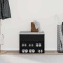 Banco para zapatos con estante Roble Negro 60 x 30 x 45 cm en Zapateros y organizadores de calzado | Comprar online en Foru.es