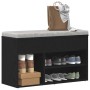 Banco para zapatos con estante Roble Negro 80 x 30 x 45 cm en Zapateros y organizadores de calzado | Comprar online en Foru.es