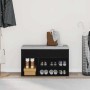 Banco para zapatos con estante Roble Negro 80 x 30 x 45 cm en Zapateros y organizadores de calzado | Comprar online en Foru.es