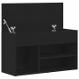 Banco para zapatos con estante Roble Negro 80 x 30 x 45 cm en Zapateros y organizadores de calzado | Comprar online en Foru.es