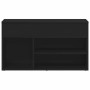 Banco para zapatos con estante Roble Negro 80 x 30 x 45 cm en Zapateros y organizadores de calzado | Comprar online en Foru.es