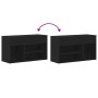 Banco para zapatos con estante Roble Negro 80 x 30 x 45 cm en Zapateros y organizadores de calzado | Comprar online en Foru.es