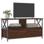 Mueble TV hierro y madera contrachapada roble marrón 90x33x45cm de vidaXL, Muebles TV - Ref: Foro24-831797, Precio: 64,41 €, ...