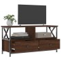 Mueble TV hierro y madera contrachapada roble marrón 90x33x45cm de vidaXL, Muebles TV - Ref: Foro24-831797, Precio: 64,41 €, ...