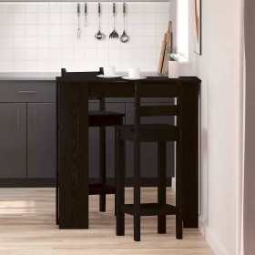 Mesa de Bar con estante Roble Negro 102 x 50 x 103,5 cm en Mesas de comedor | Comprar online en Foru.es