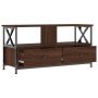 Mueble TV hierro y madera contrachapada roble marrón 90x33x45cm de vidaXL, Muebles TV - Ref: Foro24-831797, Precio: 64,41 €, ...