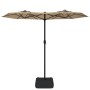 Sombrilla doble con luces LED gris taupé 316x240 cm de vidaXL, Sombrillas - Ref: Foro24-362972, Precio: 161,12 €, Descuento: %