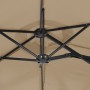 Sombrilla doble con luces LED gris taupé 316x240 cm de vidaXL, Sombrillas - Ref: Foro24-362972, Precio: 161,12 €, Descuento: %