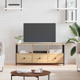 Mueble TV hierro madera contrachapada roble Sonoma 102x33x45 cm de vidaXL, Muebles TV - Ref: Foro24-831789, Precio: 83,02 €, ...