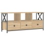 Mueble TV hierro madera contrachapada roble Sonoma 102x33x45 cm de vidaXL, Muebles TV - Ref: Foro24-831789, Precio: 84,31 €, ...