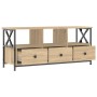 Mueble TV hierro madera contrachapada roble Sonoma 102x33x45 cm de vidaXL, Muebles TV - Ref: Foro24-831789, Precio: 84,31 €, ...