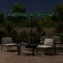 Sombrilla doble con luces LED verde 316x240 cm de vidaXL, Sombrillas - Ref: Foro24-362970, Precio: 139,44 €, Descuento: %