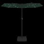 Sombrilla doble con luces LED verde 316x240 cm de vidaXL, Sombrillas - Ref: Foro24-362970, Precio: 139,44 €, Descuento: %