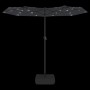 Sombrilla doble con luces LED negro 316x240 cm de vidaXL, Sombrillas - Ref: Foro24-362975, Precio: 152,41 €, Descuento: %