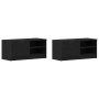 Gabinete de TV 2 pcs Roble Negro 80 x 35 x 36,5 cm en Muebles TV | Comprar online en Foru.es