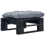Otomana de palets de jardín con cojín gris madera negra de vidaXL, Otomanas de exterior - Ref: Foro24-277408, Precio: 65,39 €...