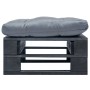 Otomana de palets de jardín con cojín gris madera negra de vidaXL, Otomanas de exterior - Ref: Foro24-277408, Precio: 65,39 €...