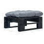 Otomana de palets de jardín con cojín gris madera negra de vidaXL, Otomanas de exterior - Ref: Foro24-277408, Precio: 65,39 €...