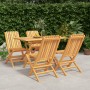 Juego de comedor para jardín 5 piezas madera maciza de teca de vidaXL, Conjuntos de jardín - Ref: Foro24-3155003, Precio: 480...