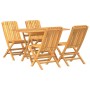 Juego de comedor para jardín 5 piezas madera maciza de teca de vidaXL, Conjuntos de jardín - Ref: Foro24-3155003, Precio: 480...