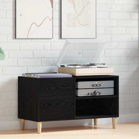 Mueble para discos de vinilo Roble negro 84,5 x 38 x 48 cm en Armarios y almacenamiento | Comprar online en Foru.es