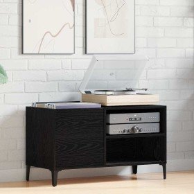 Mueble para discos de vinilo Roble Negro 84,5 x 38 x 48 cm en Armarios y almacenamiento | Comprar online en Foru.es