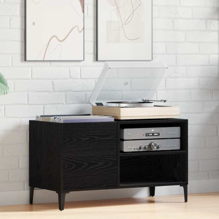 Mueble para discos de vinilo Roble Negro 84,5 x 38 x 48 cm en Armarios y almacenamiento | Comprar online en Foru.es