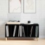 Mueble para discos de vinilo Roble Negro 100 x 38 x 48 cm en Armarios y almacenamiento | Comprar online en Foru.es