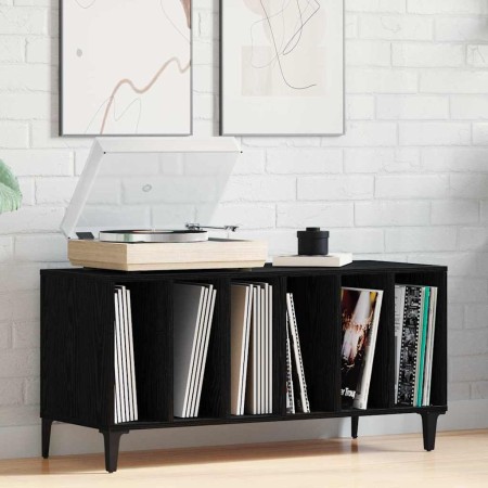Mueble para discos de vinilo Roble Negro 100 x 38 x 48 cm en Armarios y almacenamiento | Comprar online en Foru.es