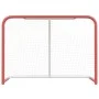 Portería hockey y red acero poliéster rojo blanco 153x60x118cm de vidaXL, Porterías de hockey sobre hierba - Ref: Foro24-9374...