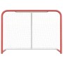 Portería hockey y red acero poliéster rojo blanco 153x60x118cm de vidaXL, Porterías de hockey sobre hierba - Ref: Foro24-9374...