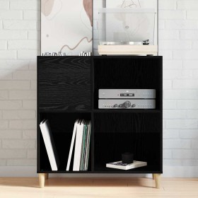 Mueble para discos de vinilo Roble Negro 84,5 x 38 x 89 cm en Armarios y almacenamiento | Comprar online en Foru.es