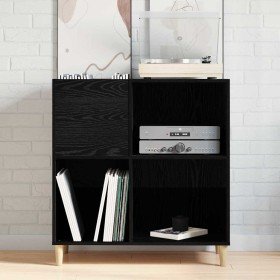 Mueble para discos de vinilo Roble Negro 84,5 x 38 x 89 cm en Armarios y almacenamiento | Comprar online en Foru.es