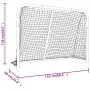 Portería hockey y red acero poliéster rojo blanco 153x60x118cm de vidaXL, Porterías de hockey sobre hierba - Ref: Foro24-9374...