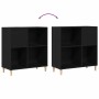 Mueble para discos de vinilo Roble Negro 84,5 x 38 x 89 cm en Armarios y almacenamiento | Comprar online en Foru.es
