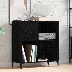Mueble para discos de vinilo Roble Negro 84,5 x 38 x 89 cm en Armarios y almacenamiento | Comprar online en Foru.es