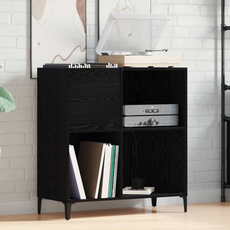 Mueble para discos de vinilo Roble Negro 84,5 x 38 x 89 cm en Armarios y almacenamiento | Comprar online en Foru.es