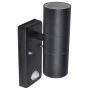 Aplique de pared con sensor y LED, acero inoxidable, negro de vidaXL, Iluminación de exterior - Ref: Foro24-41097, Precio: 38...