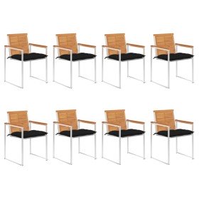 Sillas de jardín y cojines 8 unidades madera maciza de acacia en Sillas de jardín | Comprar online en Foru.es