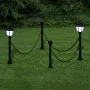 Lámparas solares 4 uds con valla de cadena y postes de vidaXL, Iluminación de exterior - Ref: Foro24-277119, Precio: 64,77 €,...