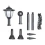 Lámparas solares 4 uds con valla de cadena y postes de vidaXL, Iluminación de exterior - Ref: Foro24-277119, Precio: 64,77 €,...