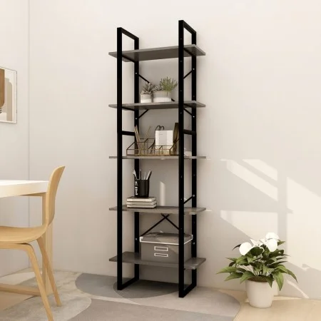 Estantería 5 niveles madera de pino gris 60x30x175 cm de vidaXL, Librerías y estanterías - Ref: Foro24-3081985, Precio: 102,9...
