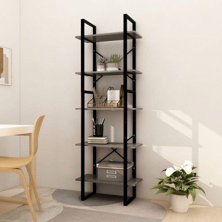 Estantería 5 niveles madera de pino gris 60x30x175 cm de vidaXL, Librerías y estanterías - Ref: Foro24-3081985, Precio: 104,3...