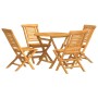 Juego de comedor para jardín 5 piezas madera maciza de teca de vidaXL, Conjuntos de jardín - Ref: Foro24-3155016, Precio: 452...