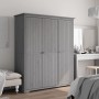 Armario BODO madera maciza de pino gris 151,5x52x176,5 cm de vidaXL, Armarios roperos - Ref: Foro24-355064, Precio: 401,04 €,...
