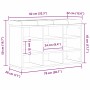 Banco para zapatos Negro 80 x 30 x 48 cm Madera contrachapada en Bancos para recibidores y almacenamiento | Comprar online en Fo